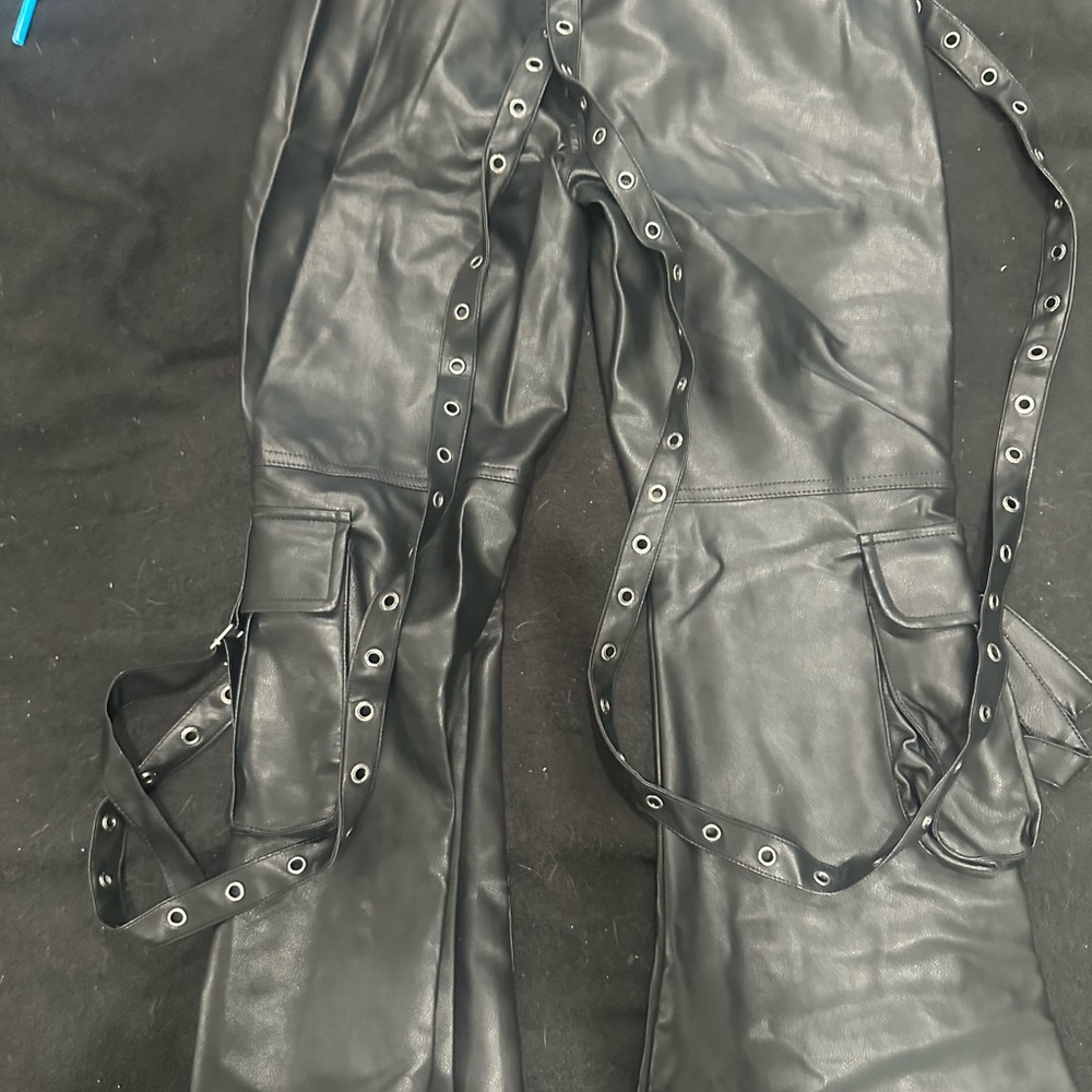 Aurora cargo jeans vegan leather size S - Picture 1 of 3
